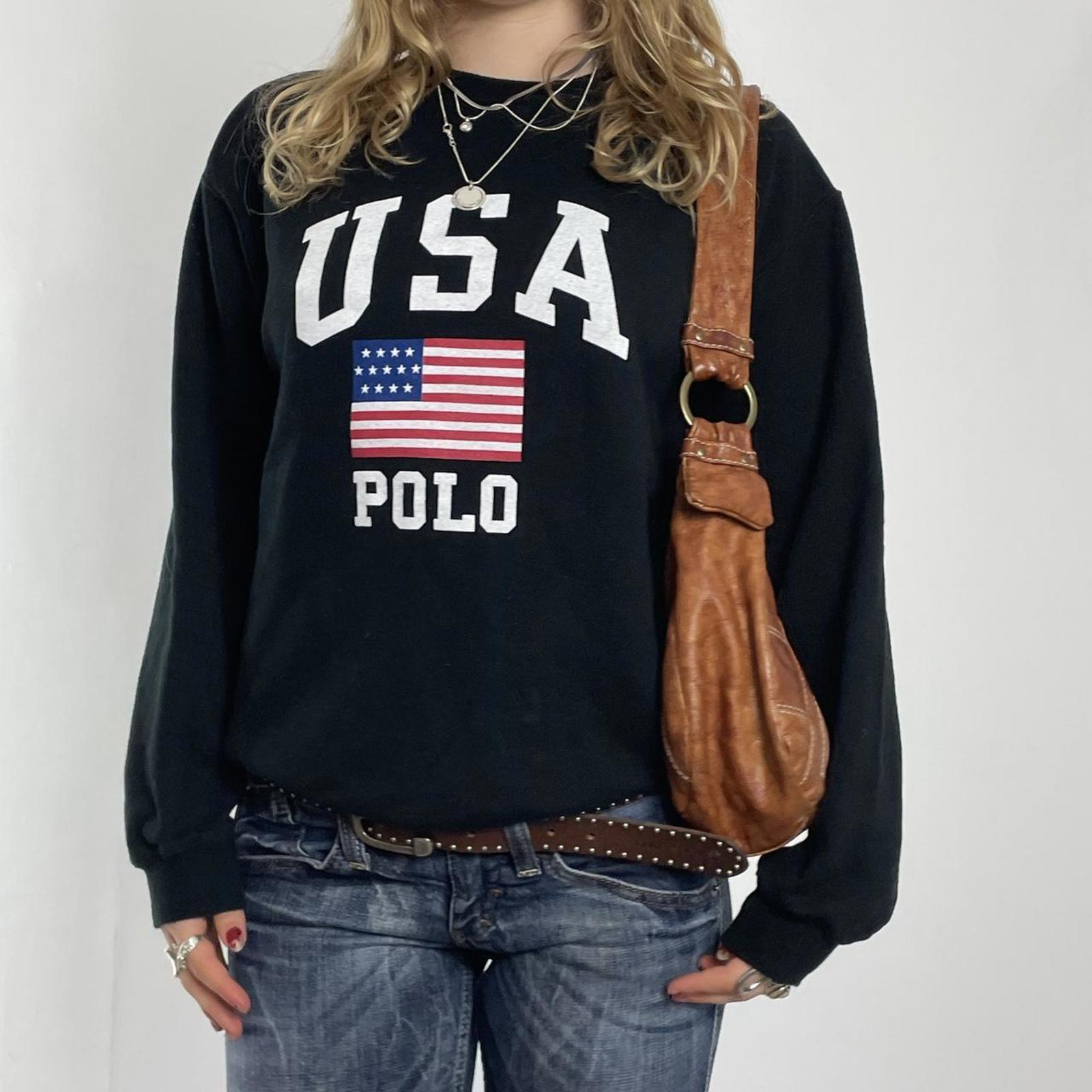 Vintage USA polo spell out sweater