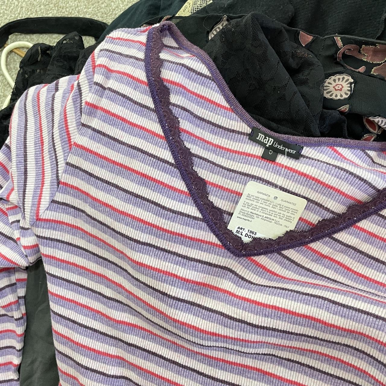 Boatneck striped long sleeve cotton top