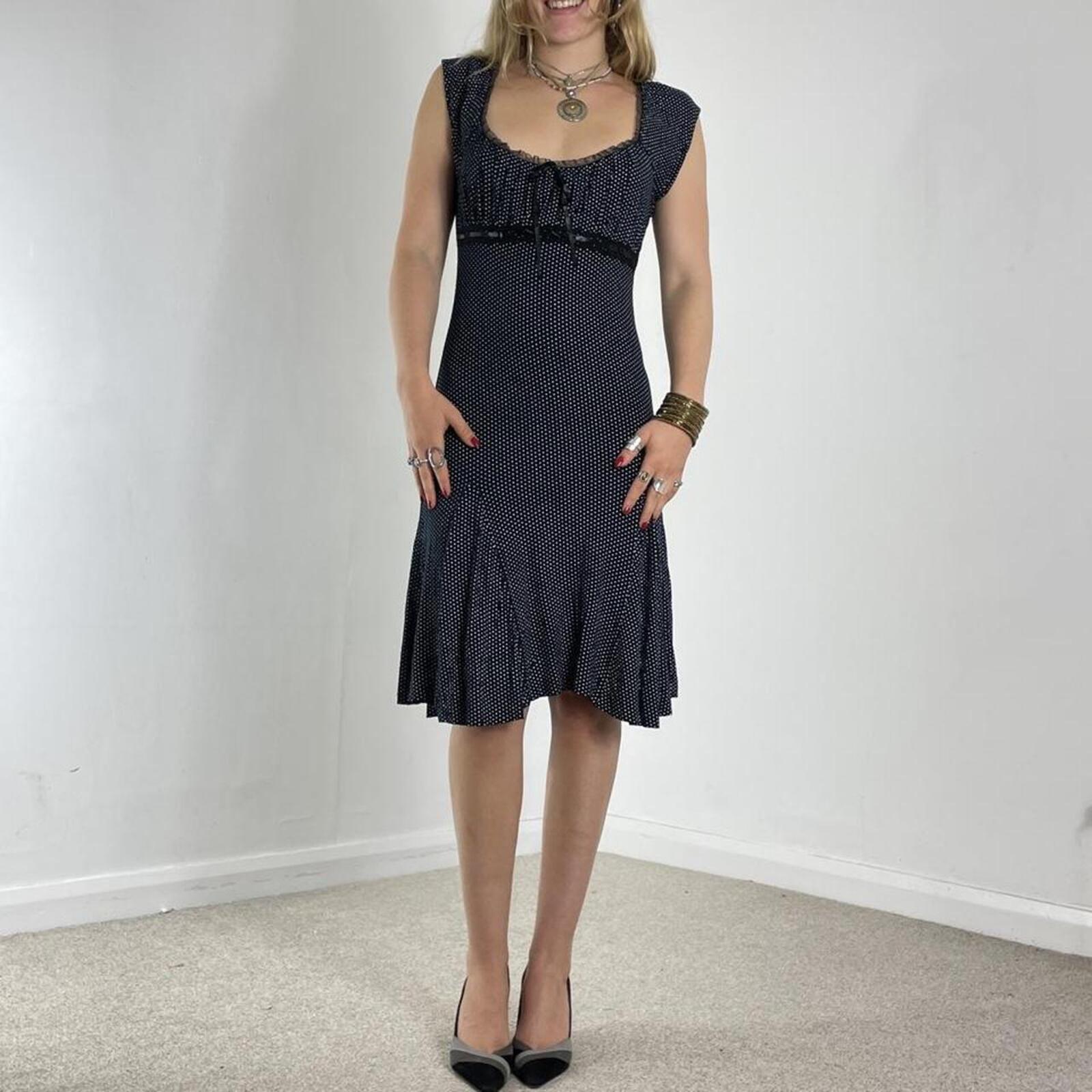 Polka dotted milkmaid flowy summer dress