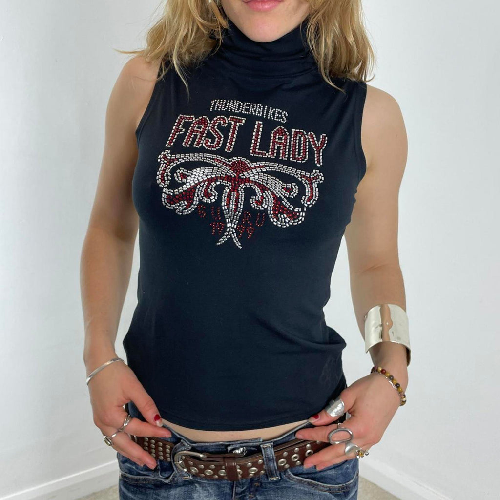 Black polar guru studded top!