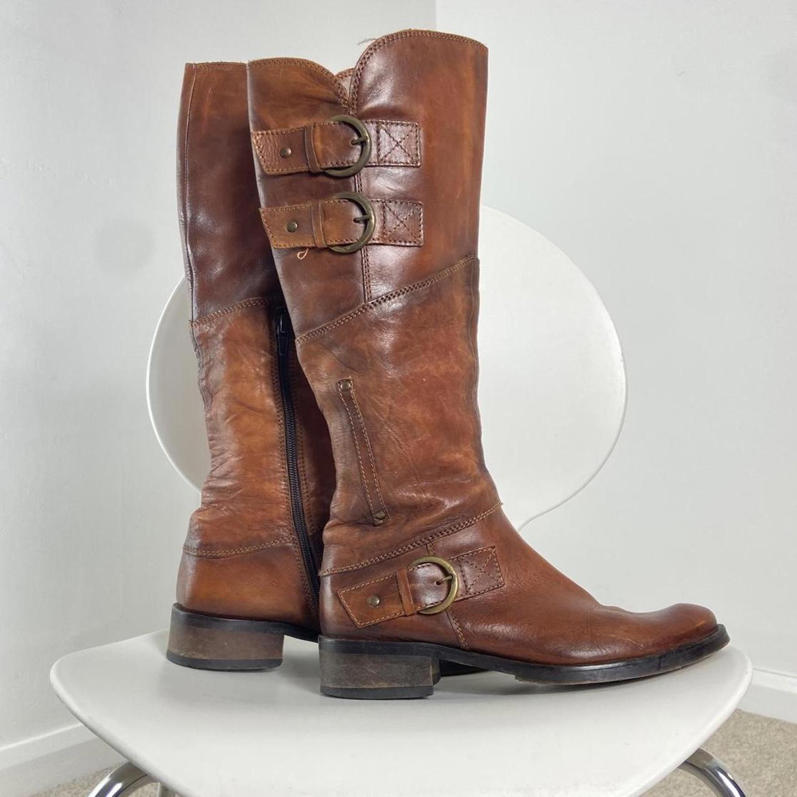Vintage Redish brown biker boots