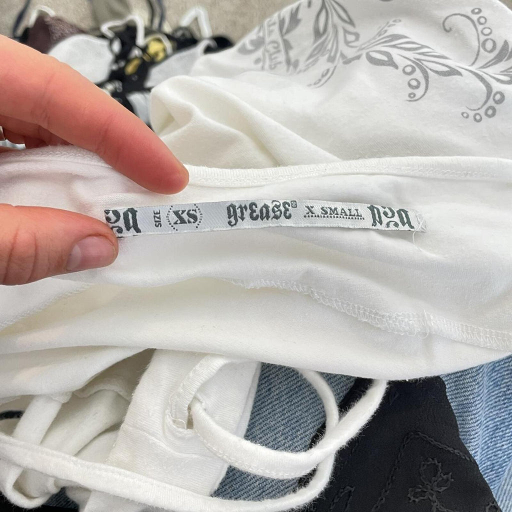 White Y2K tee, ties at the sides