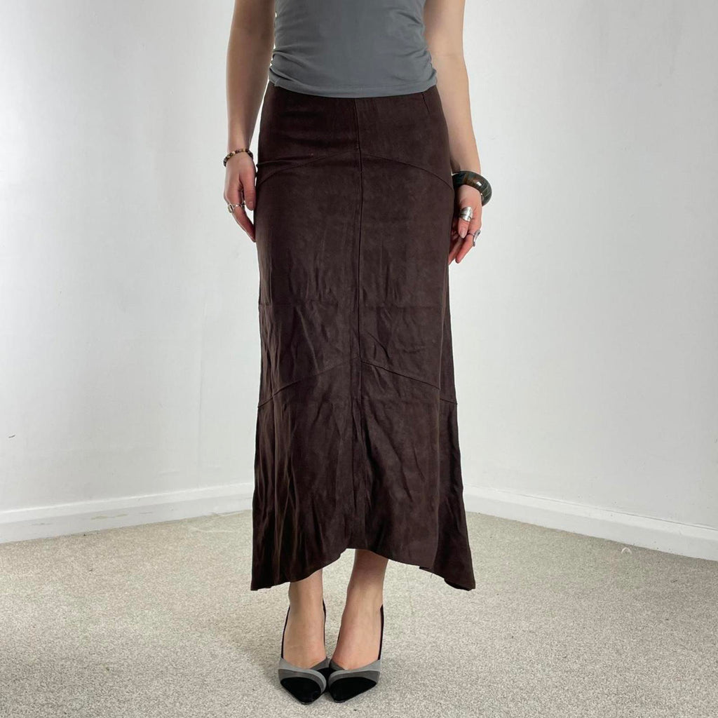 Vintage brown suade maxi skirt