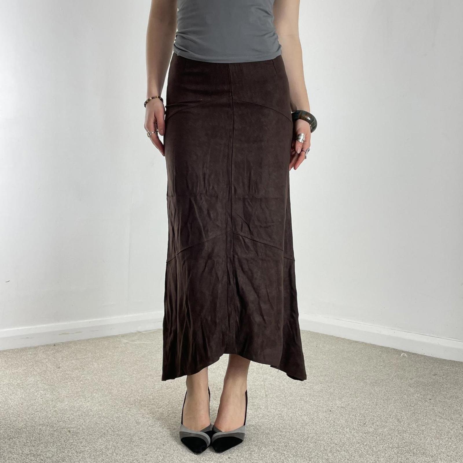 Vintage brown suade maxi skirt