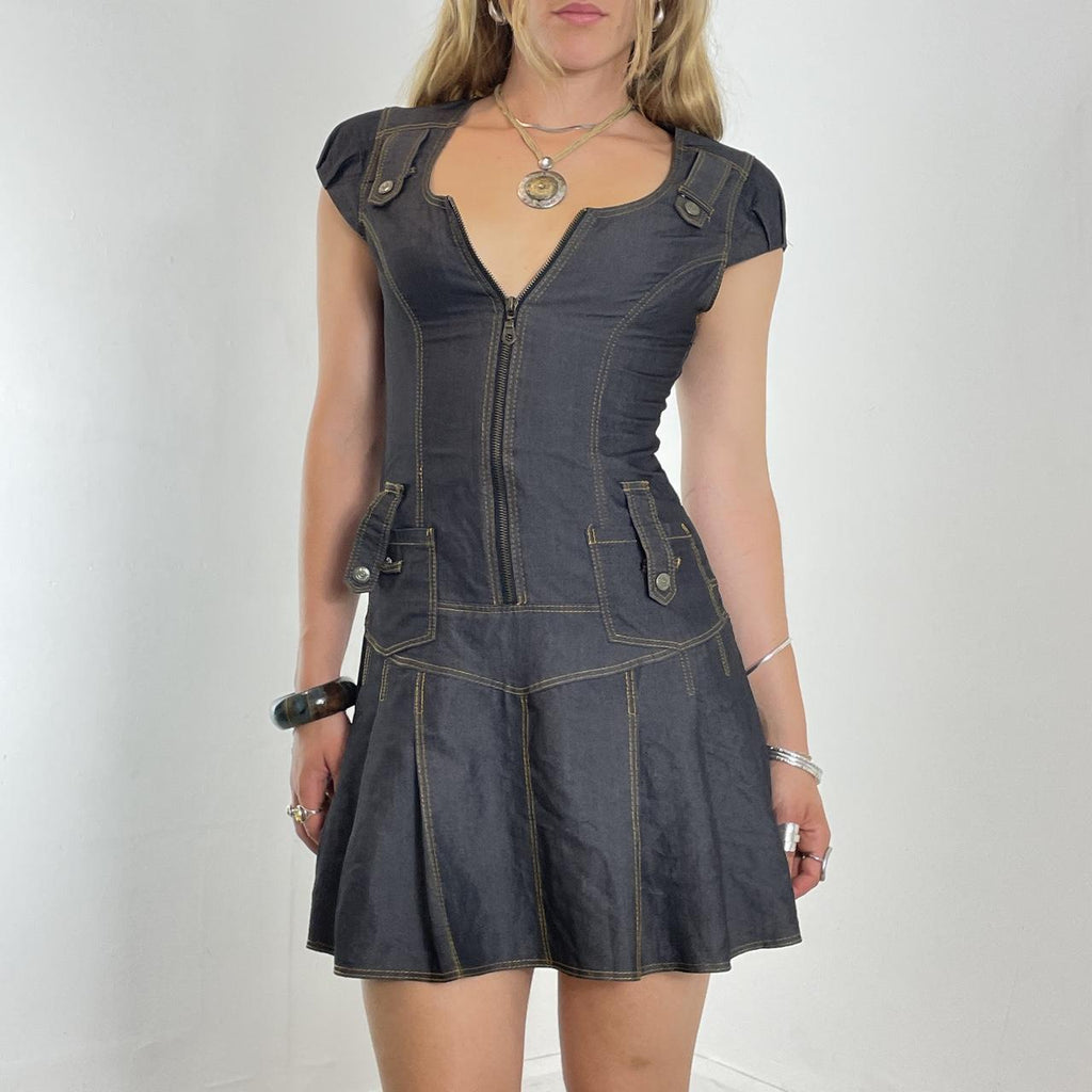 Vintage fitted zip up utility dress