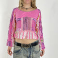 Fairycore pink long sleeve top