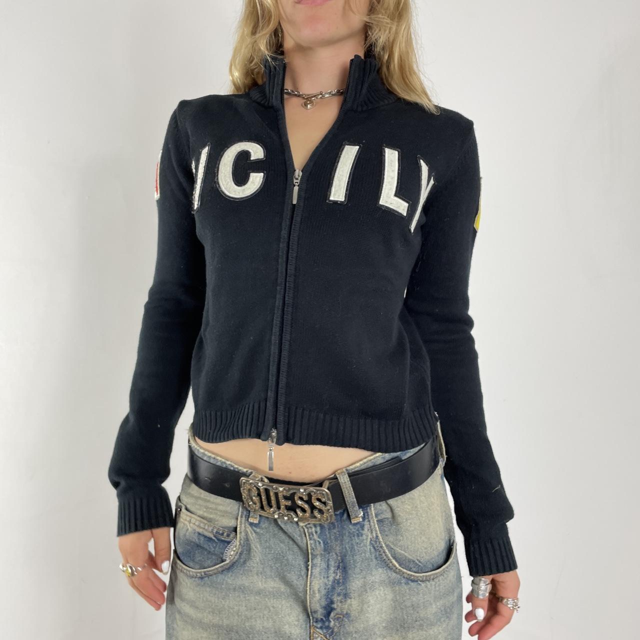 Knitted black SICILY spell out jumper