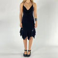 Insane avant grade grung cross back fairy core pleated dress.