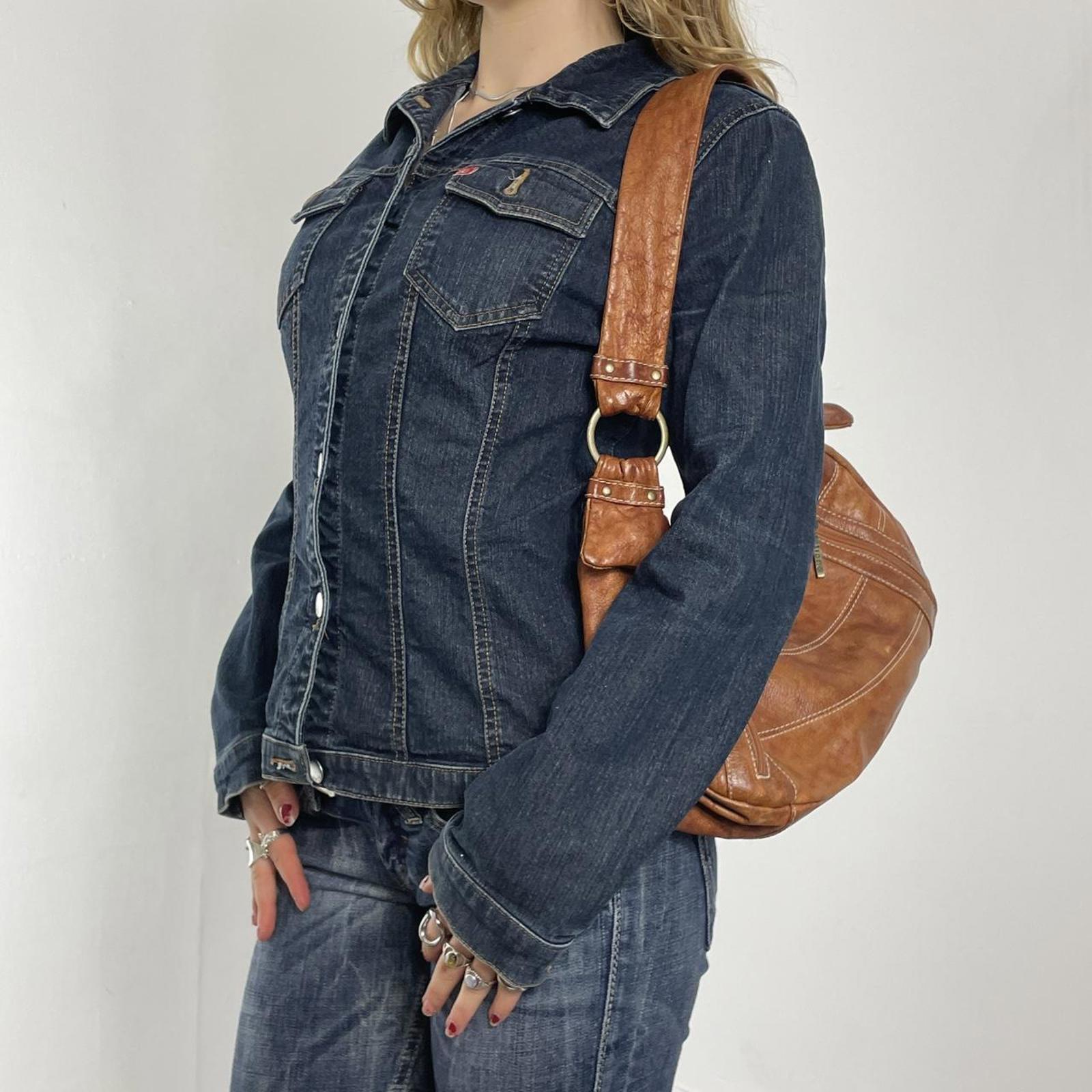 Miss sixty navy blue fitted button up denim jacket