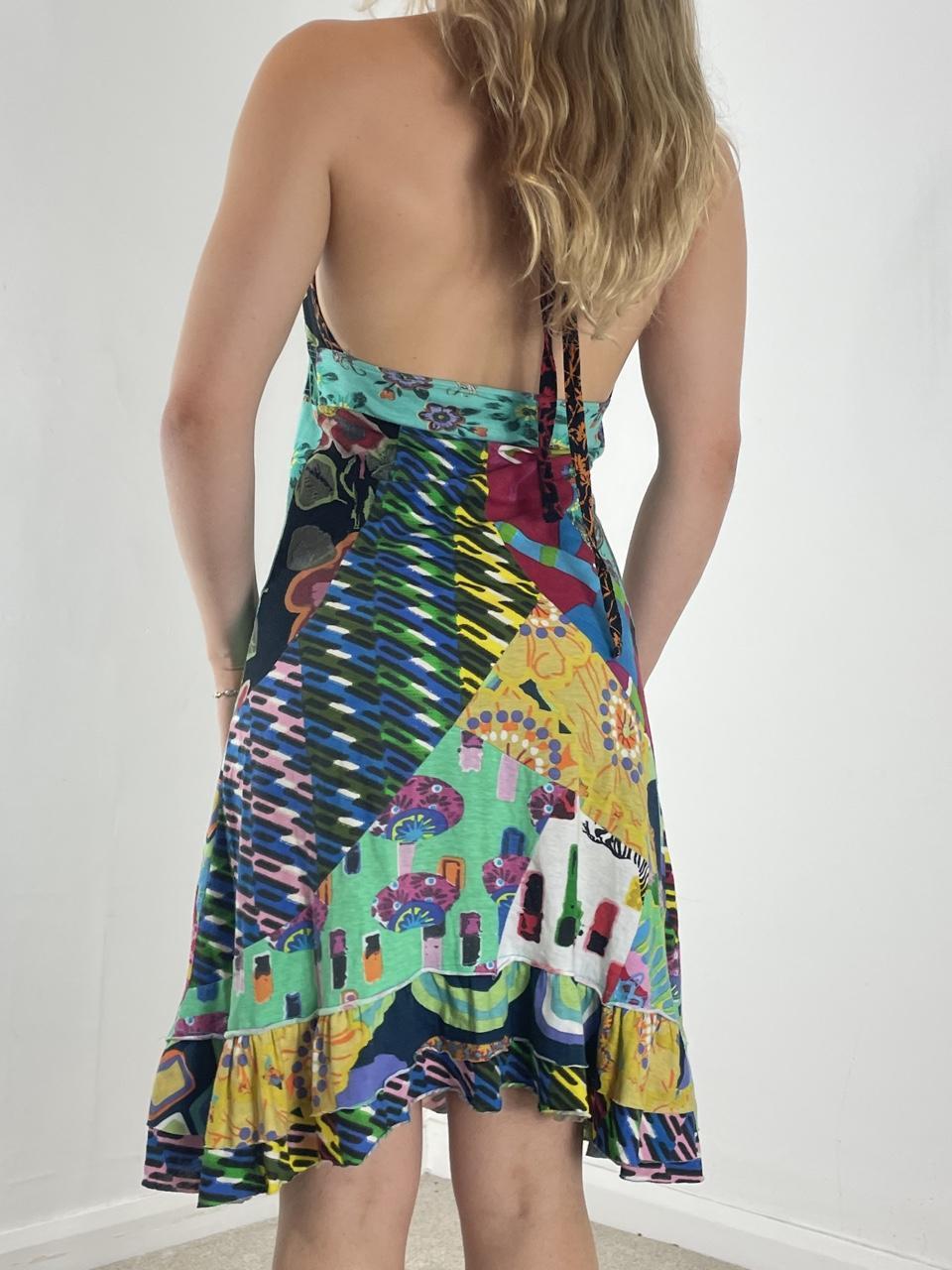 Desigual multi coloured halterneck mini dress