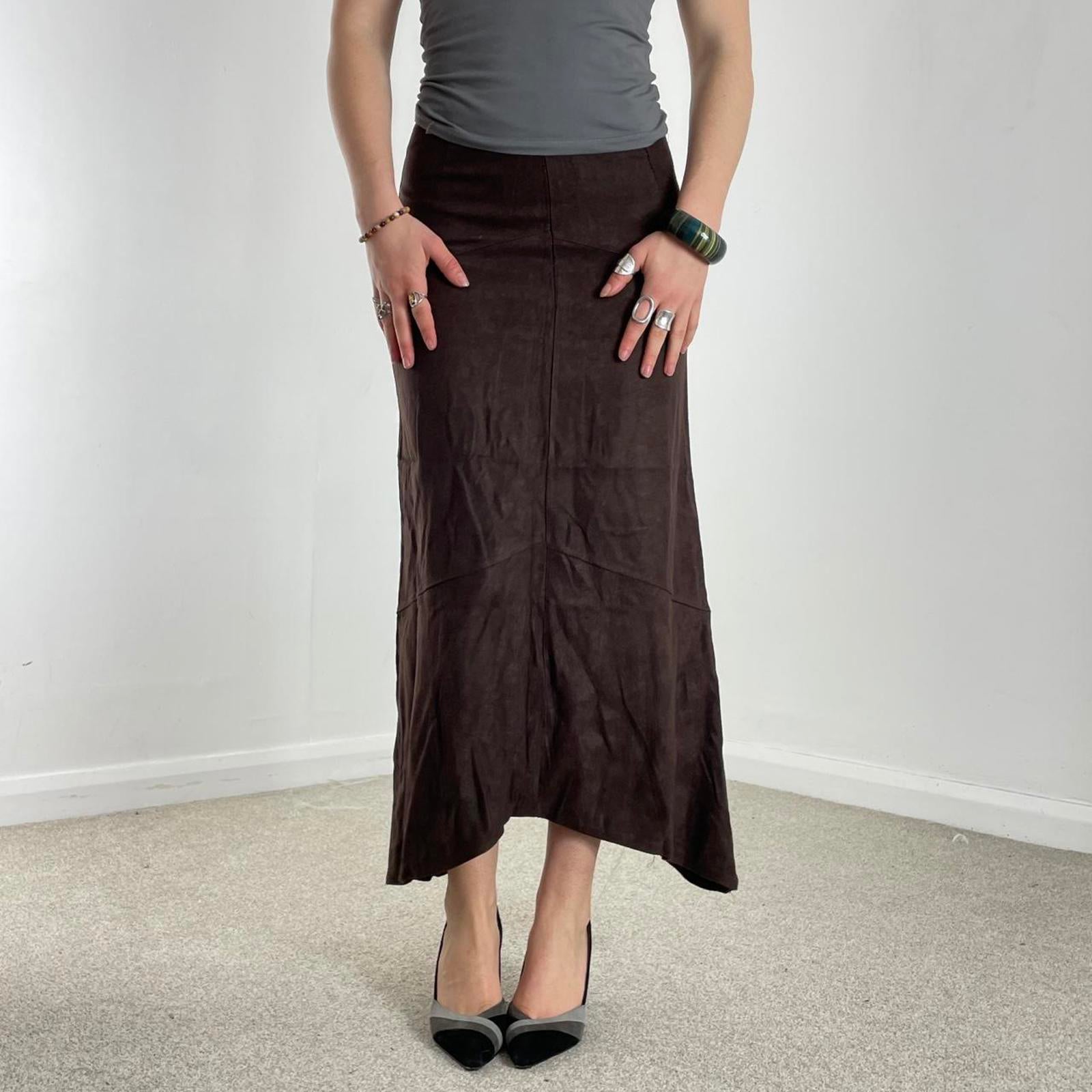 Vintage brown suade maxi skirt