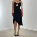 Fitted cut out black evening dress