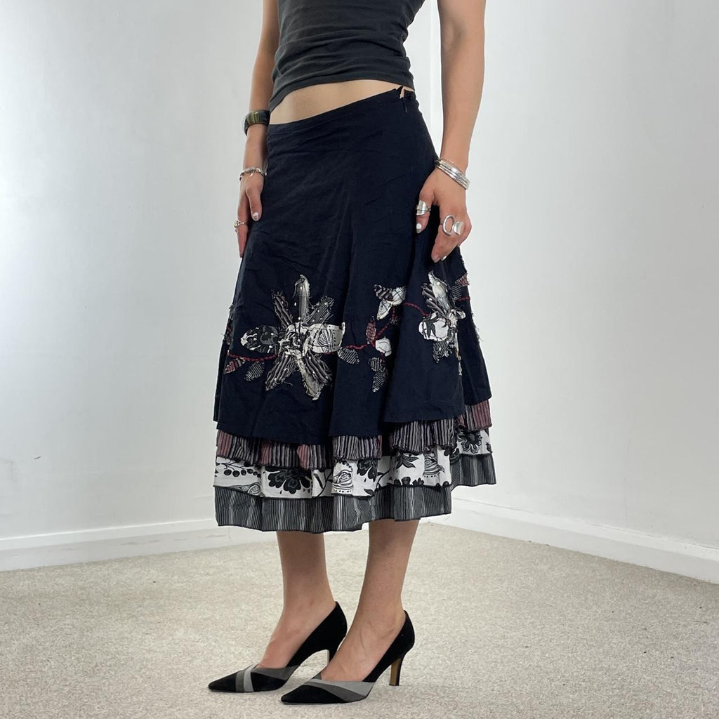 Vintage layred and embelllished maxi skirt