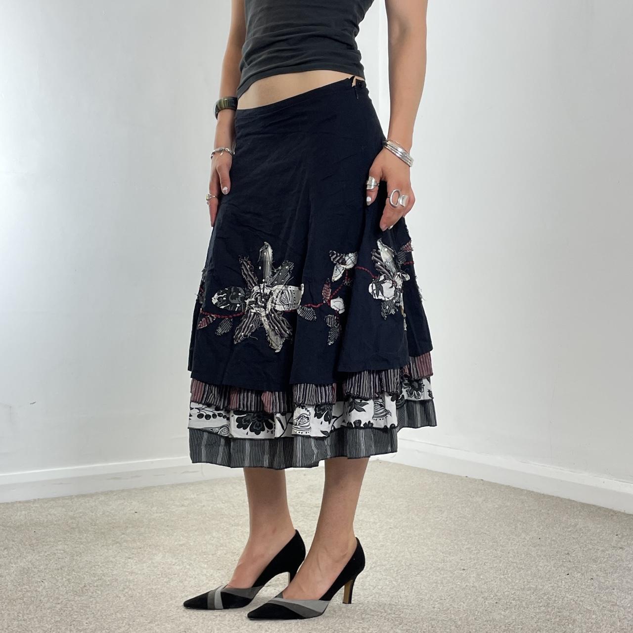Vintage layred and embelllished maxi skirt