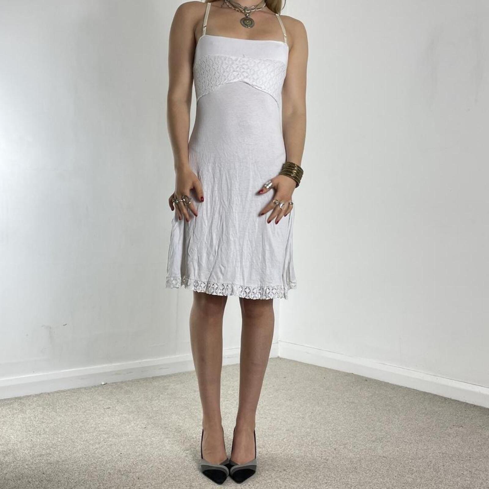 White lace cotton summer dress
