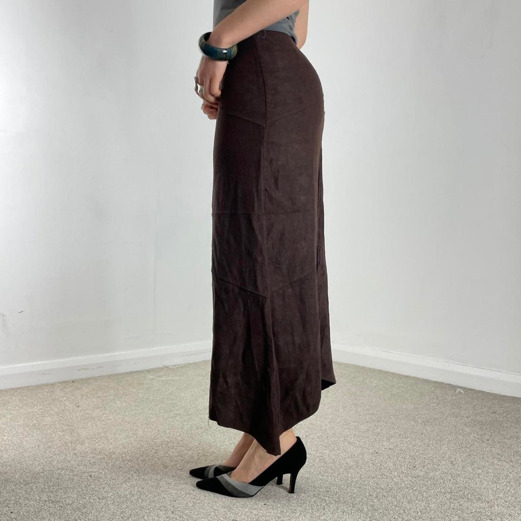 Vintage brown suade maxi skirt