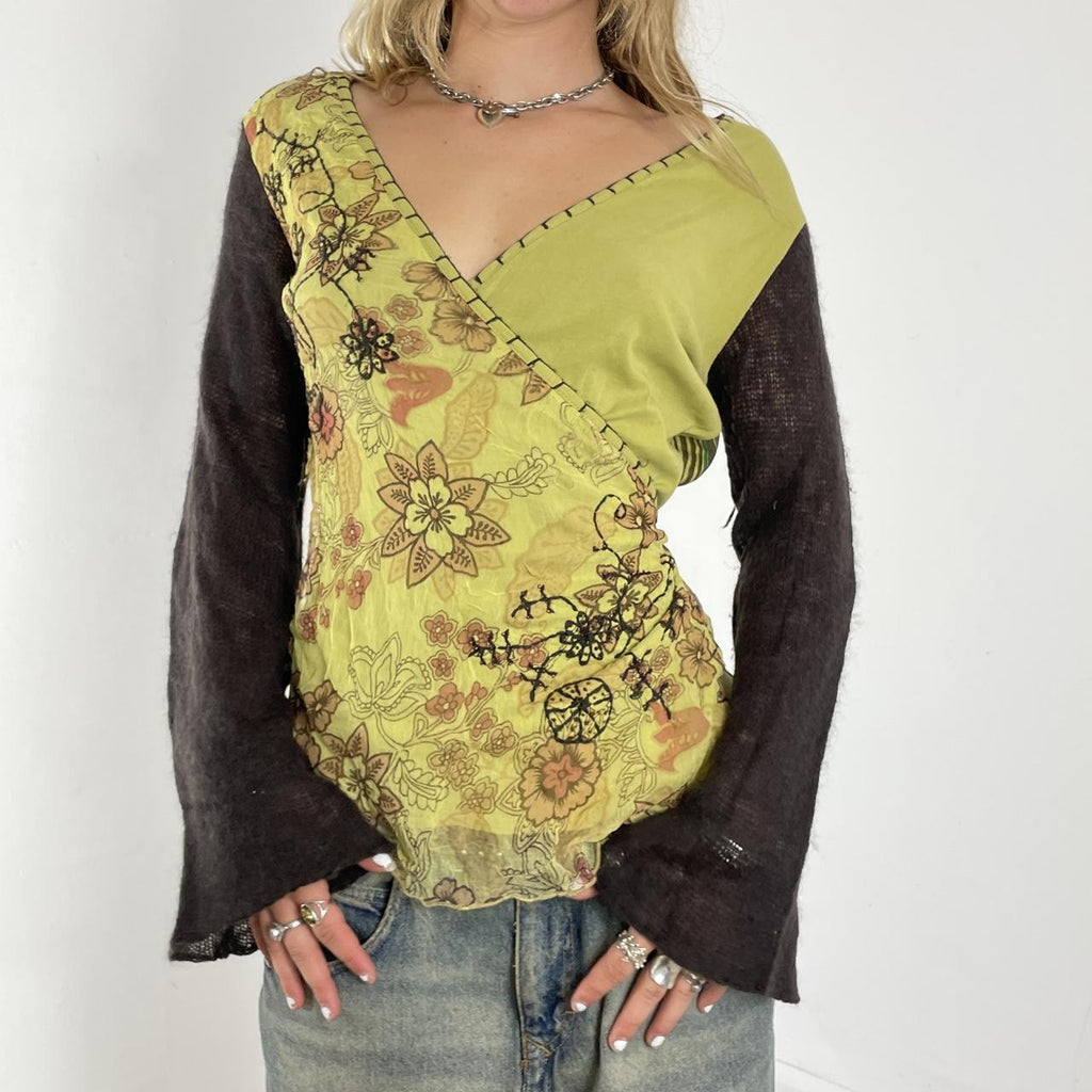 marlborough classics green and brown fairy core wrap top