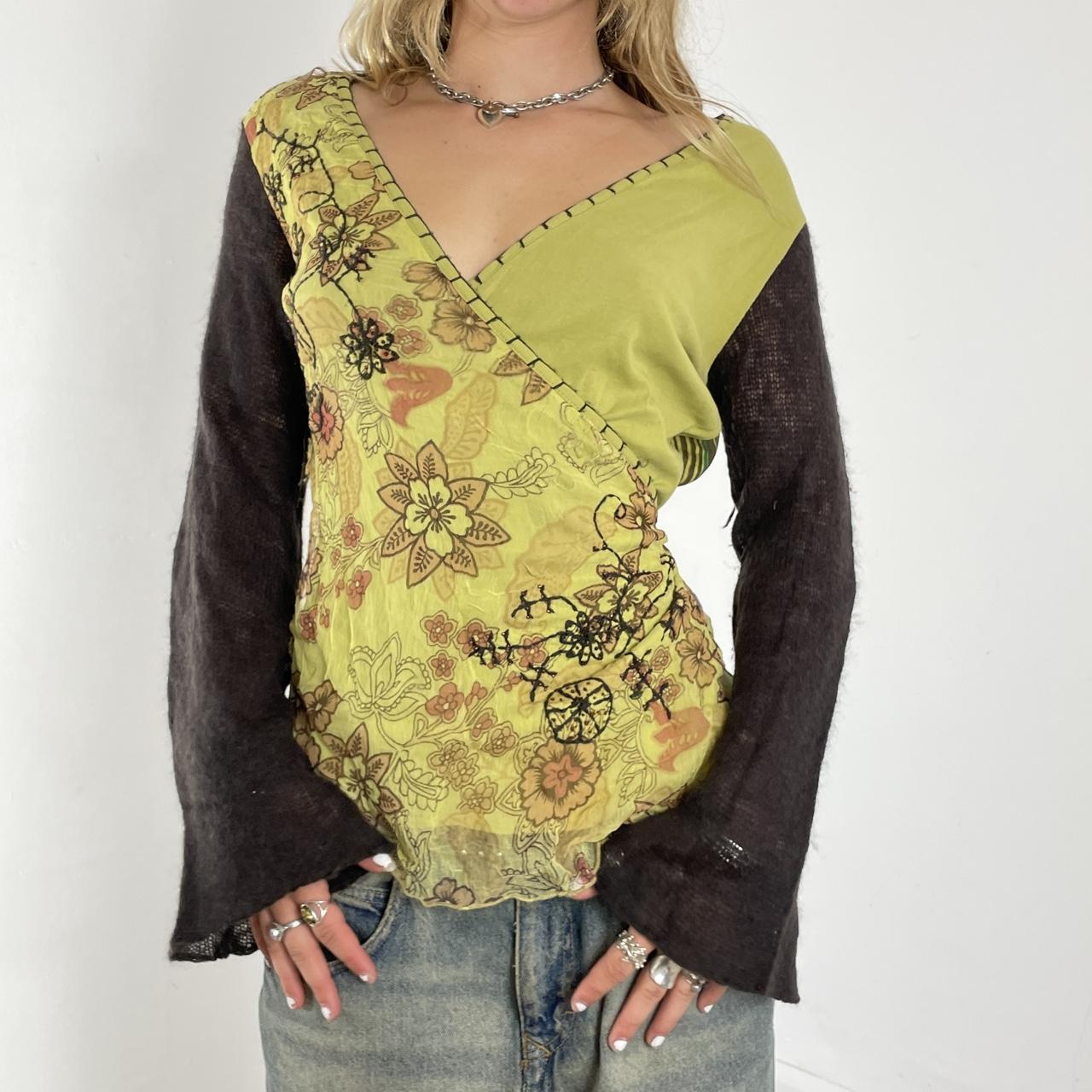 marlborough classics green and brown fairy core wrap top