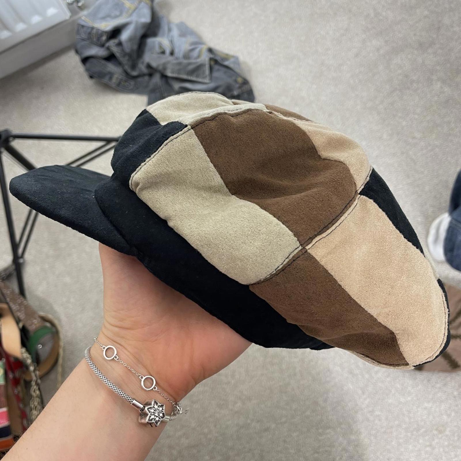 00's patchwork brown and black cap/ hat