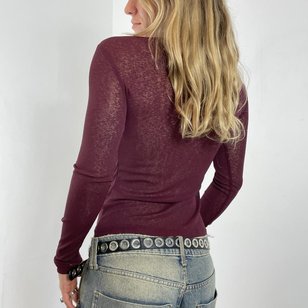 Burgrudy mesh long sleeve top