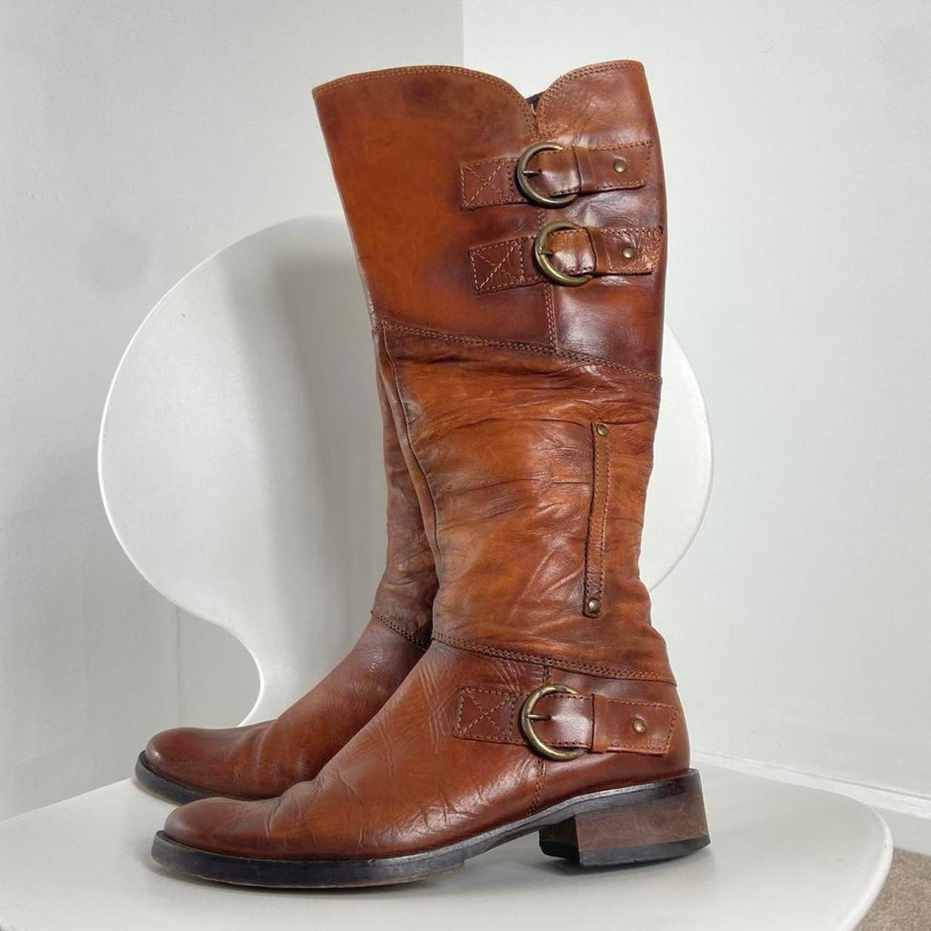 Vintage Redish brown biker boots
