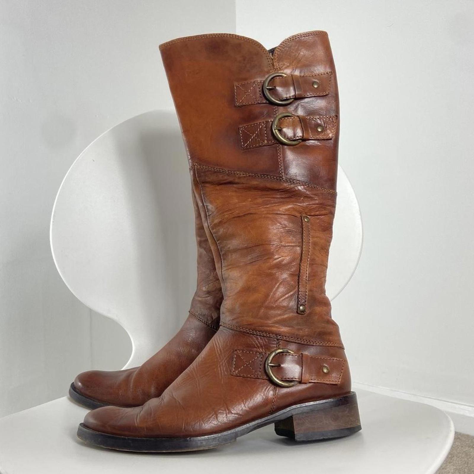 Vintage Redish brown biker boots