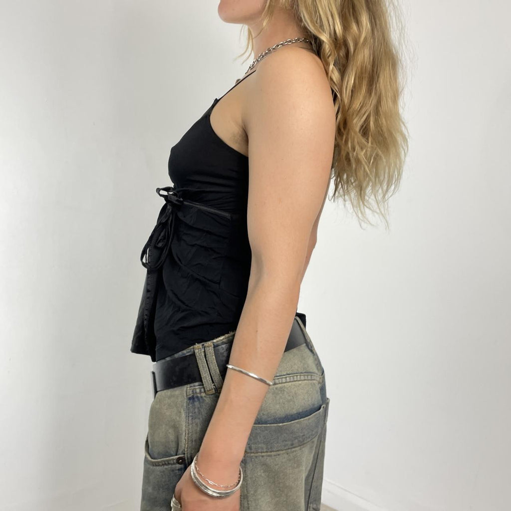 Fairycore black whimsical cami top