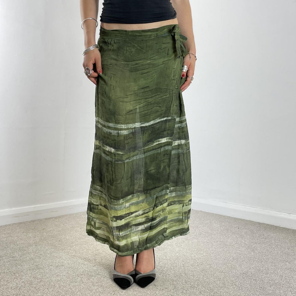 Green summer wrap skirt