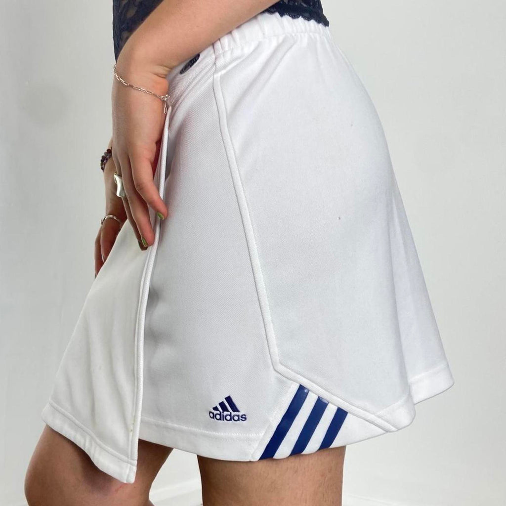 Italian adidas white and blue mini skirt