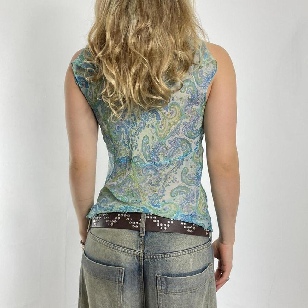 Boho patterend v neck flowy top