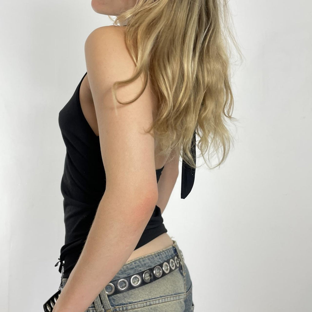 Vintage backless high neck halterneck top