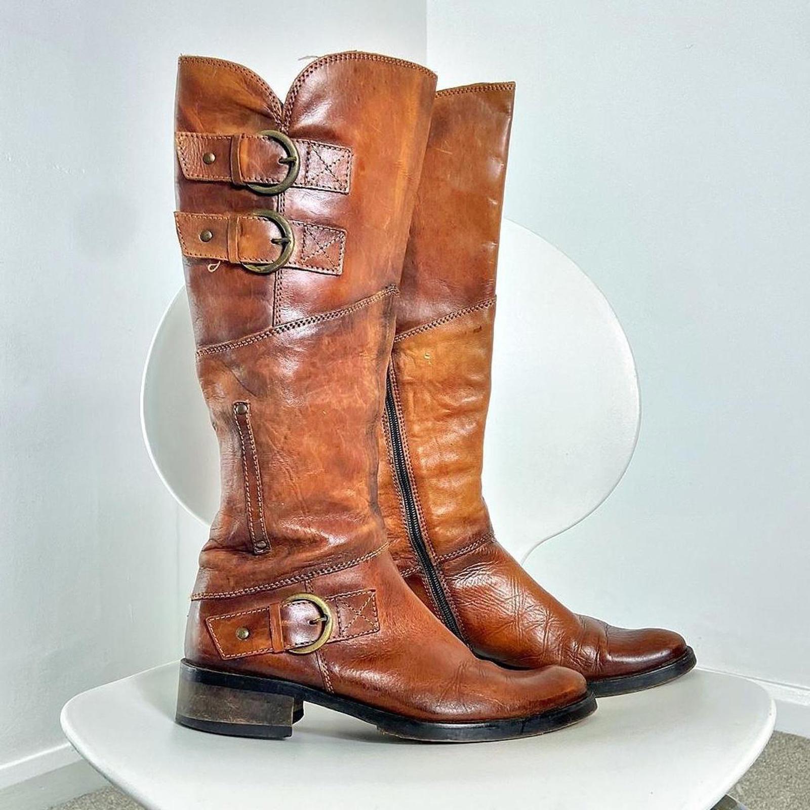 Vintage Redish brown biker boots