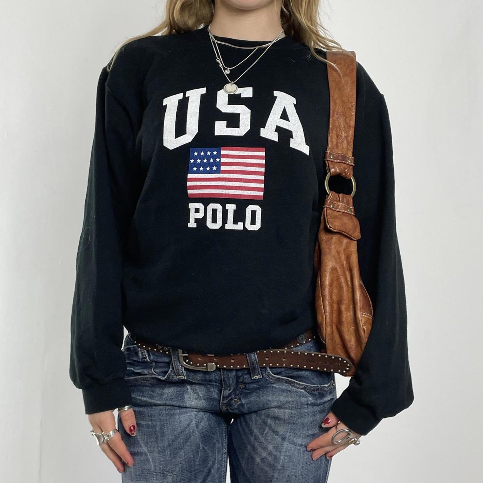 Vintage USA polo spell out sweater
