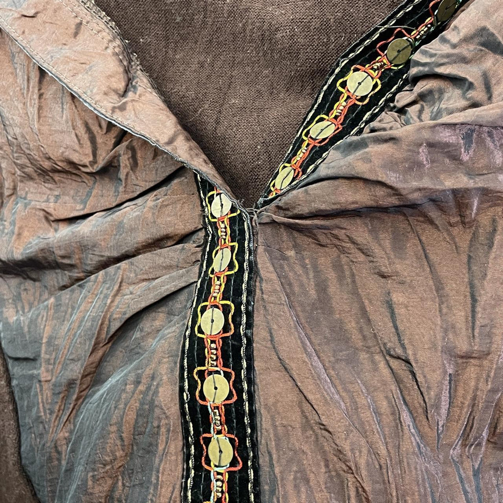 Bohemian brown sequin shirt