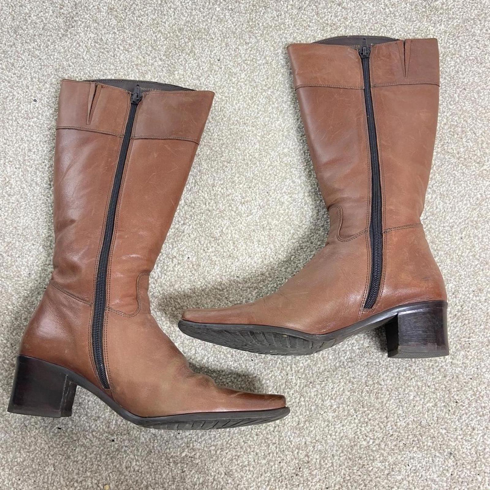 Vintage light brown square heeled boots