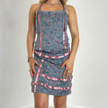 Vintage Diesel grey floral dress with pink lace details