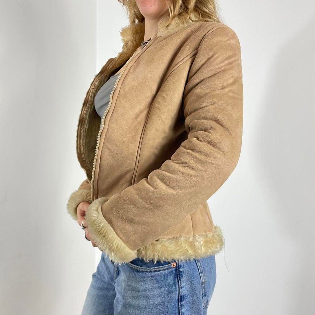Bohemian cream/tan suede jacket