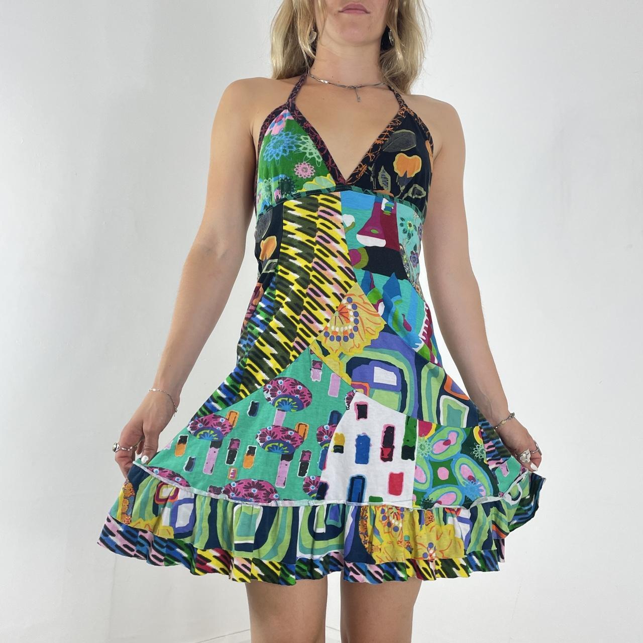 Desigual multi coloured halterneck mini dress