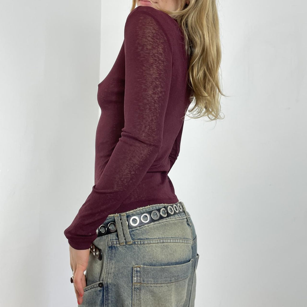 Burgrudy mesh long sleeve top