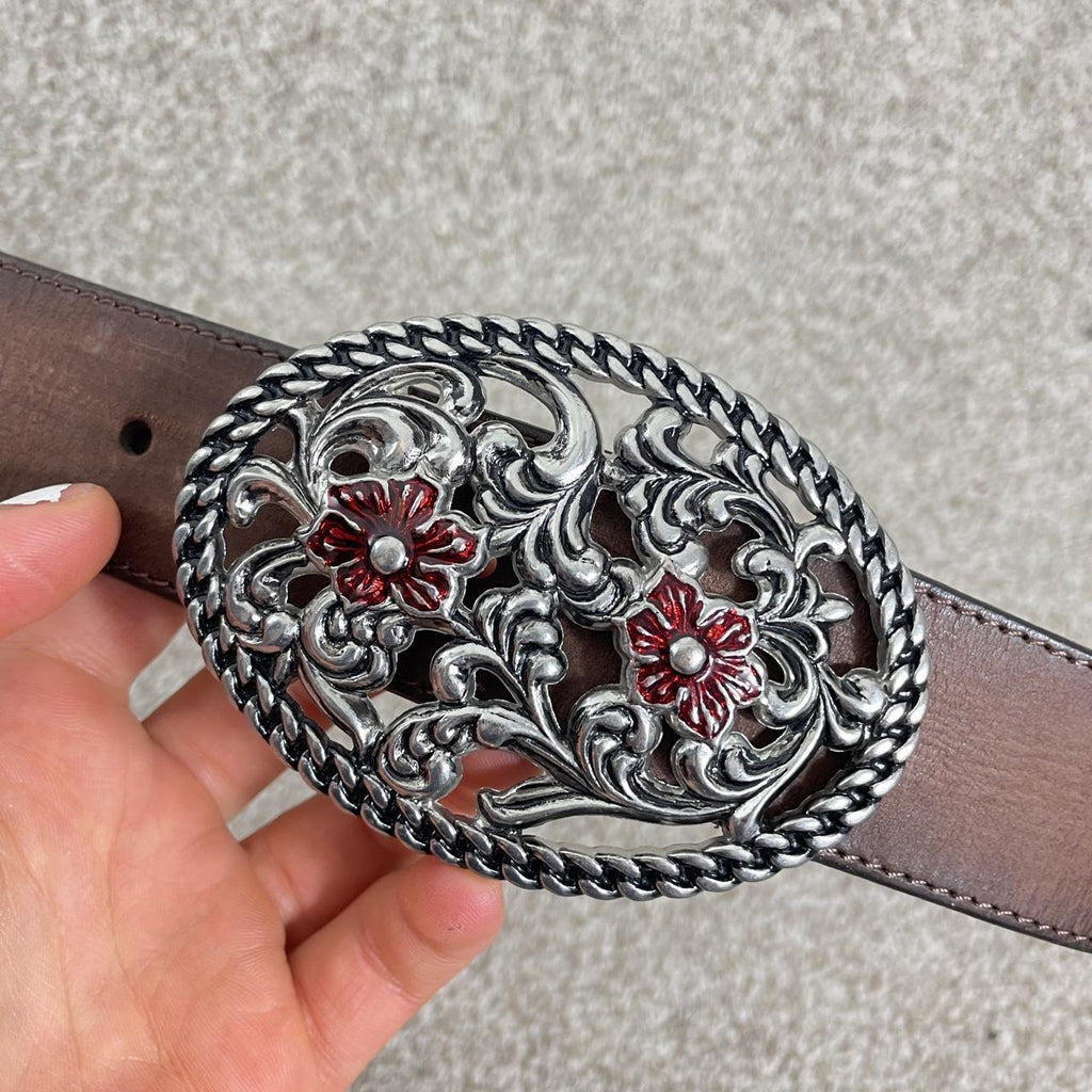 Silver and brown bohemian belt