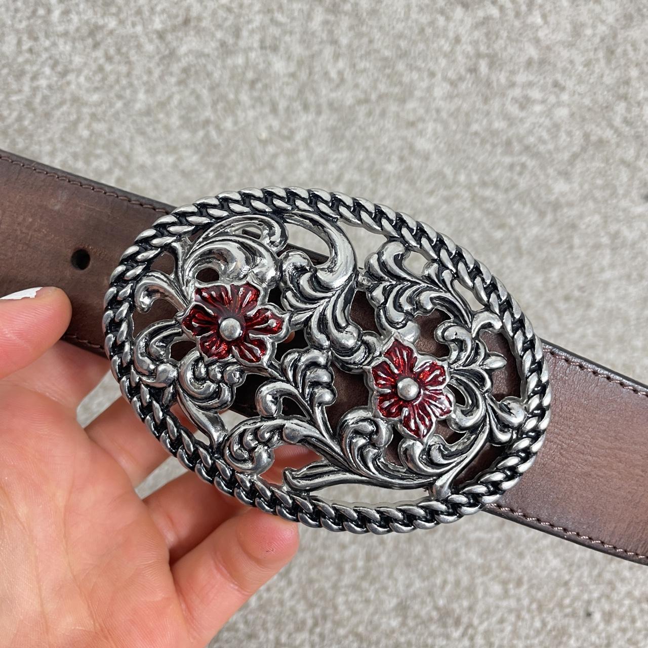 Silver and brown bohemian belt