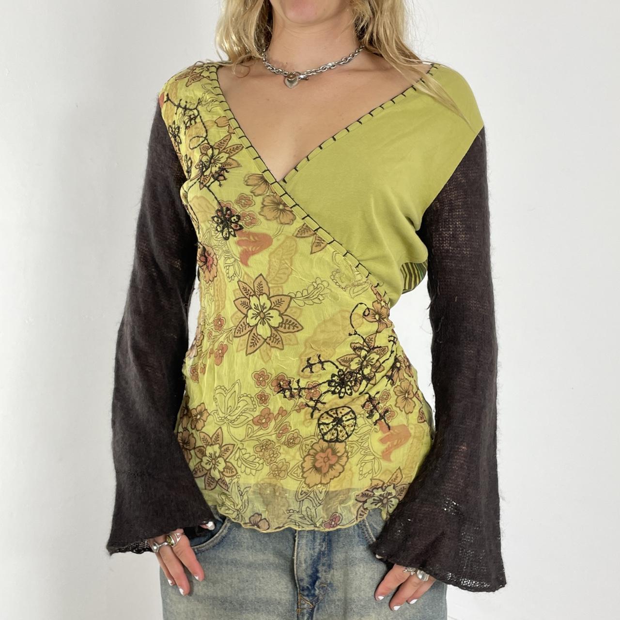 marlborough classics green and brown fairy core wrap top