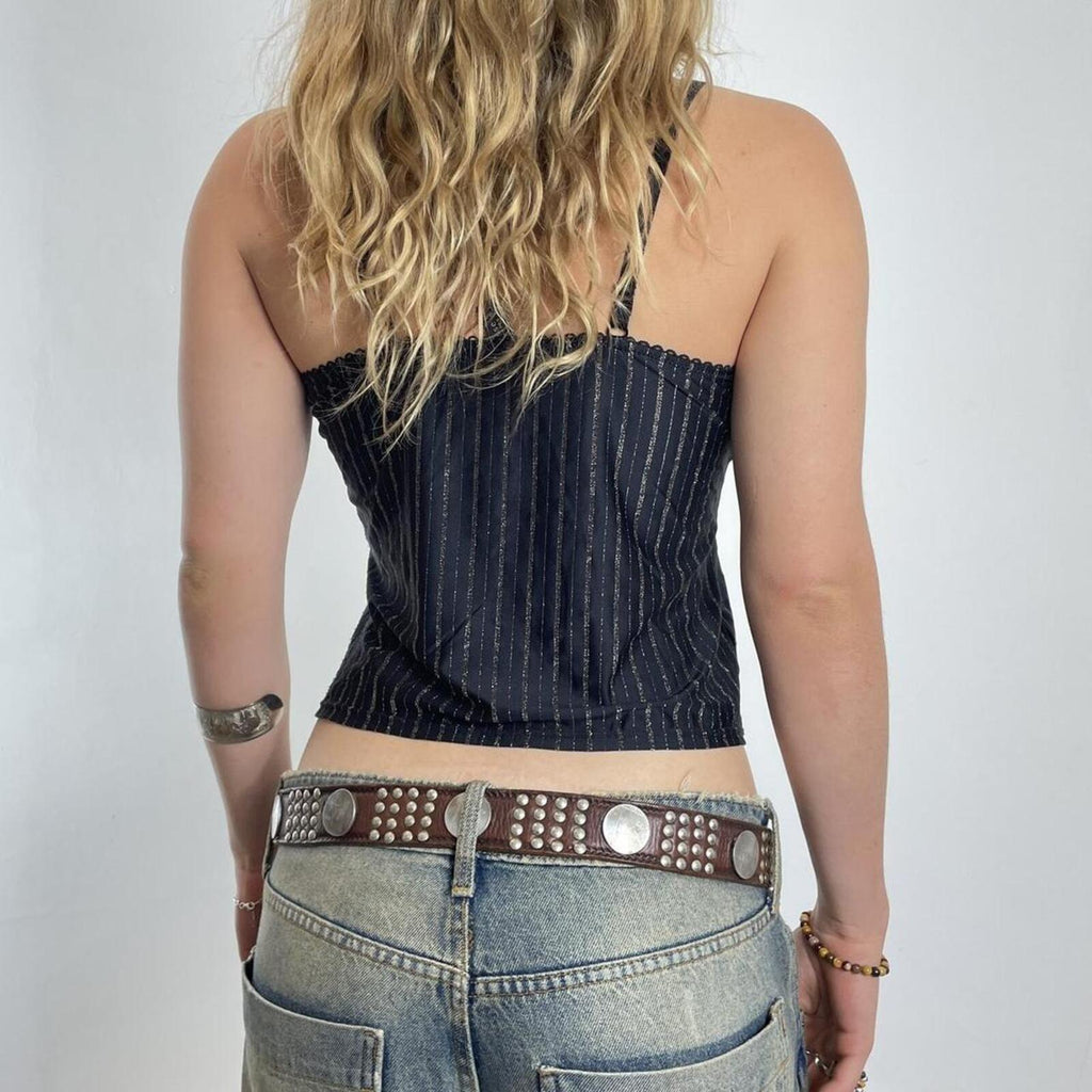 Gold and black striped lose fit flittery cami top