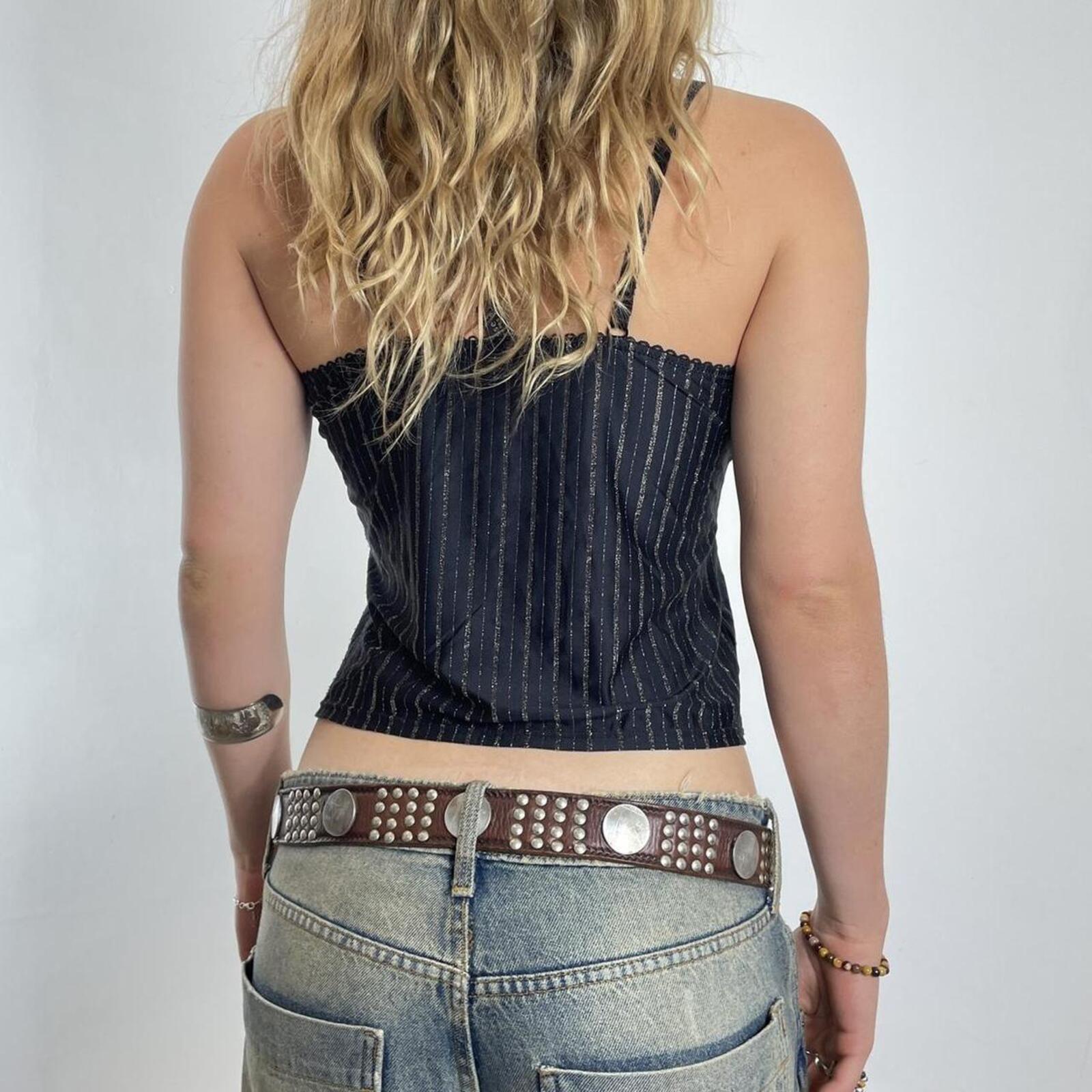 Gold and black striped lose fit flittery cami top