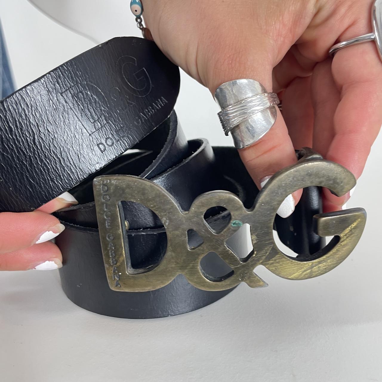 D&G black vintage leather belt