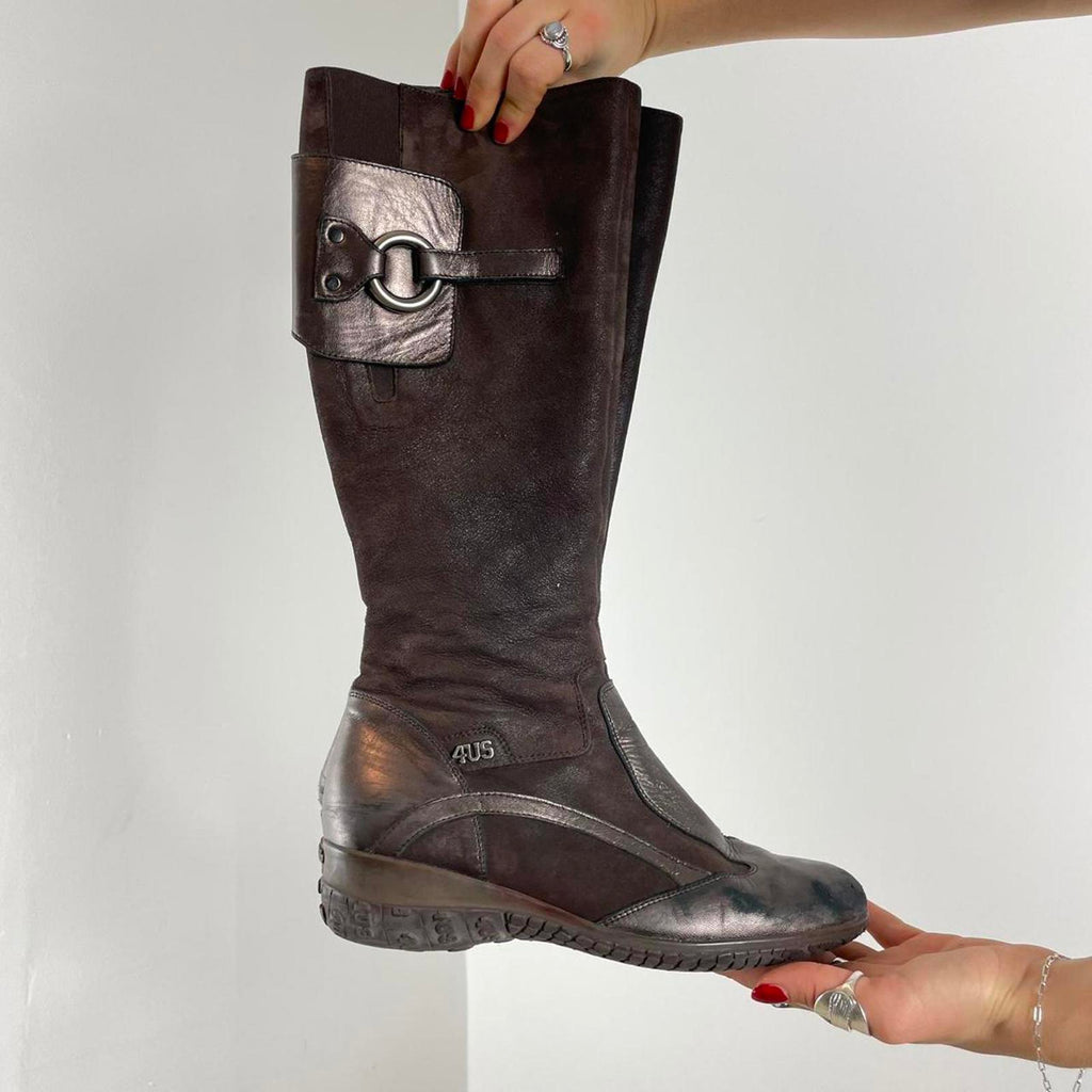 Vintage deep brown utility boots