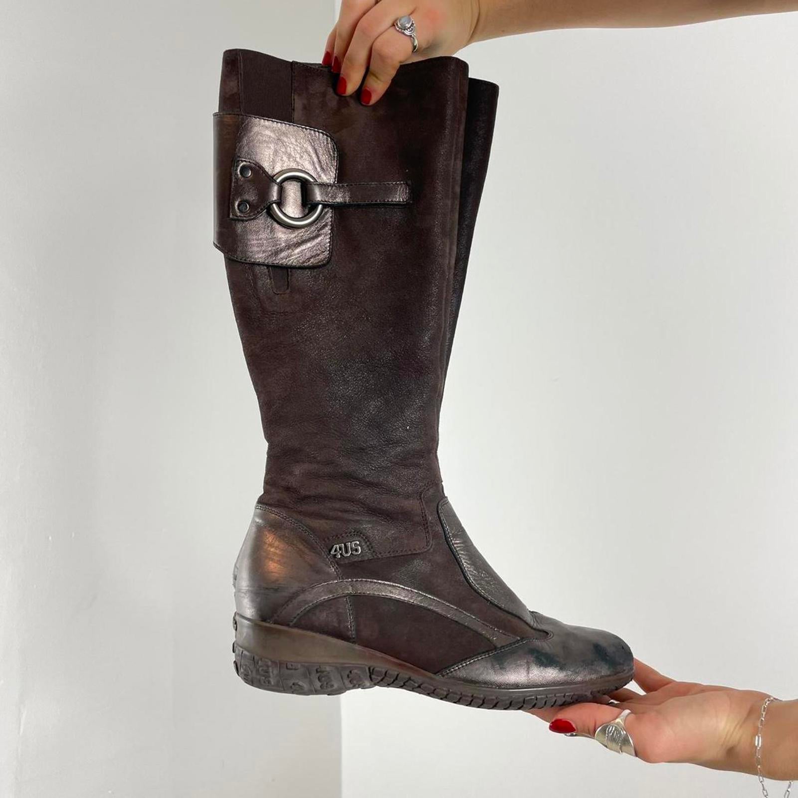 Vintage deep brown utility boots