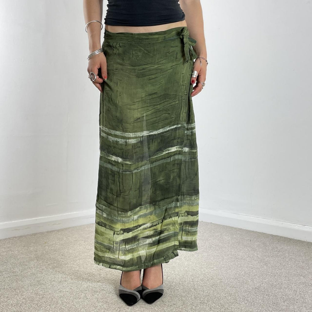 Green summer wrap skirt