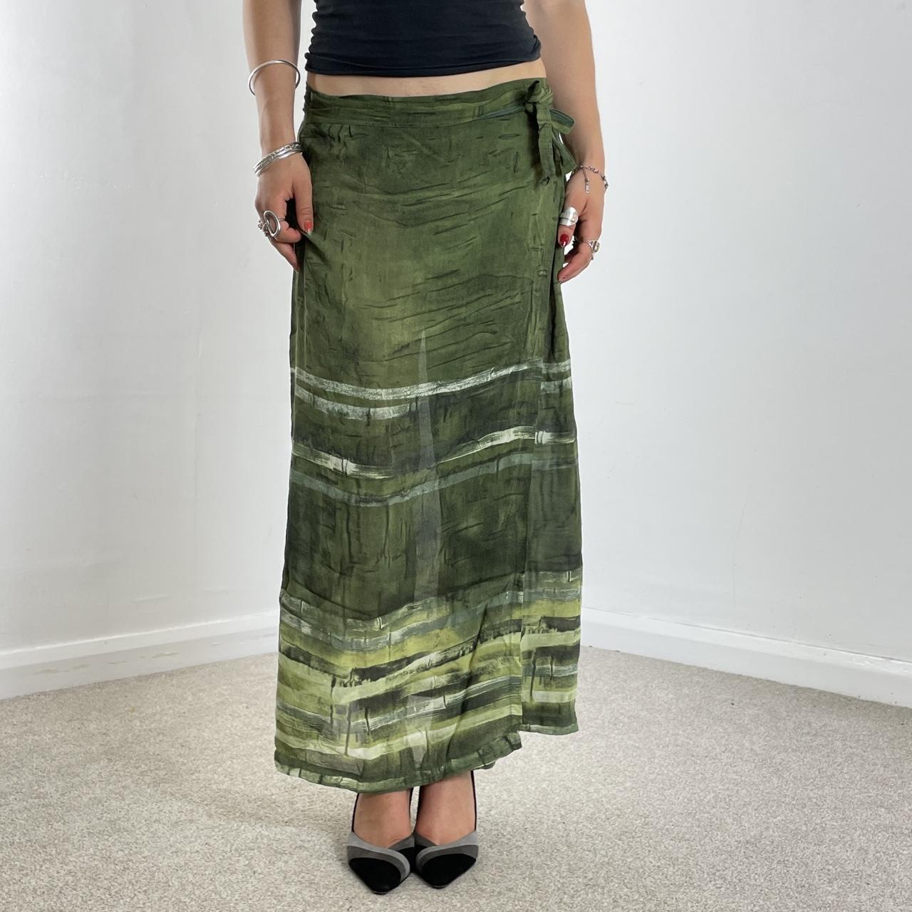 Green summer wrap skirt