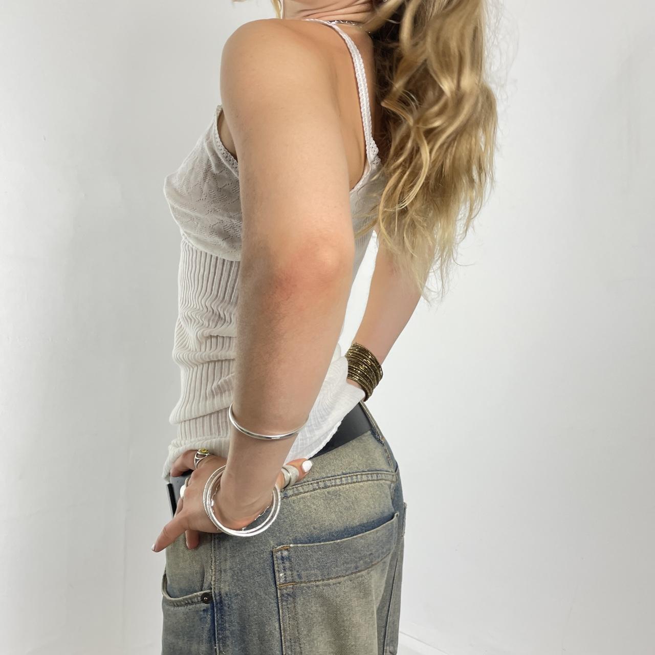 Vintage white ribbed soft cami top